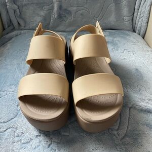 Women's Crocs Cream Sandals
